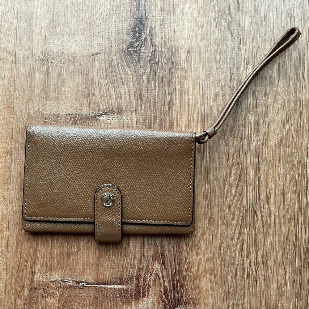 Coach Brown Leather Wallet Wristlet